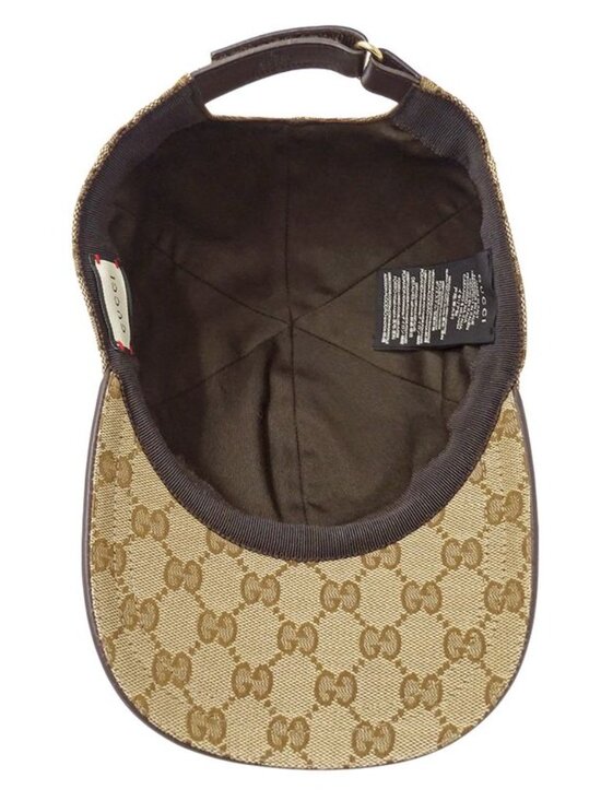 Gucci Cap Web Striped GG Canvas Baseball Beige Brown